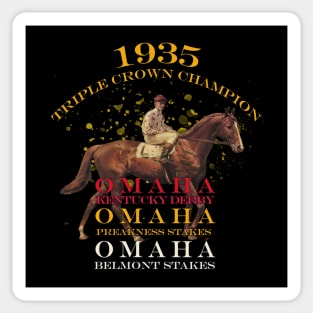 1935 Triple Crown Champion Omaha horse racing design Sticker